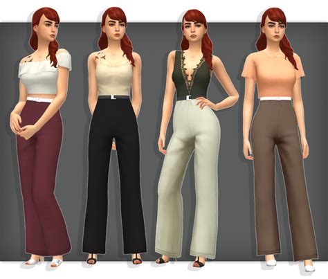 Sims 4 Cc Maxis Match — Subtles4stubble Wide Leg Trousers A Sims 4