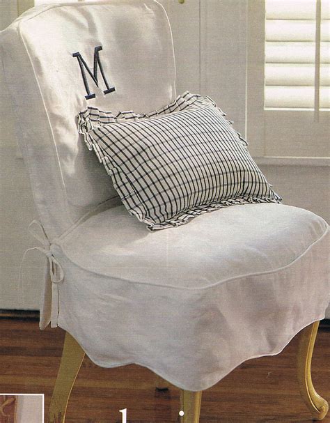 This pair of sad chairs were in need of a makeover, badly. slip cover with monogram (BH&G Sept. 1997) (With images ...