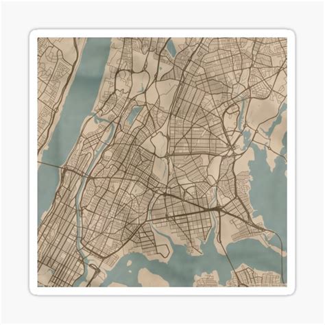 Bronx New York City Sepia Map Sticker For Sale By Cptvdesign