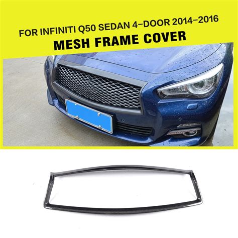 Carbon Fiber Racing Front Grille Trim Covers Overlay Styling For