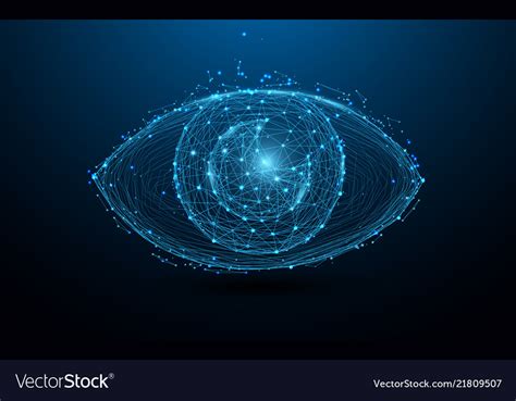 Eye Form Lines Triangles And Particle Style Vector Image