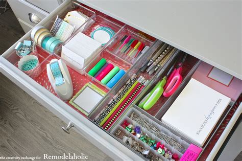 We like the upholstered look of the kelly panel bed frame. Remodelaholic | Quick Tricks for Organizing Desk Drawers