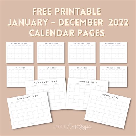 Free Printable 2022 Monthly Calendar With Holidays Pdf Png 2022