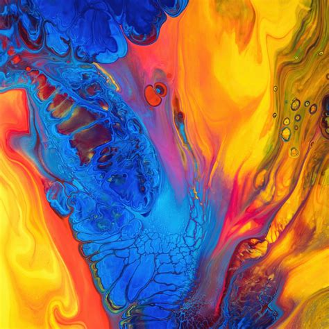 Download Wallpaper 1280x1280 Paint Liquid Stains Mixing Colorful