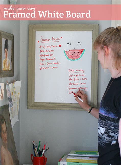 Read a blog post about how someone else uses their giant whiteboard to plot novels with big. DIY: Framed Whiteboard - Say Yes