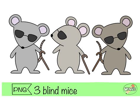 3 Blind Mice Clipart Digital Download Mouse Stickers Cute 3 Etsy