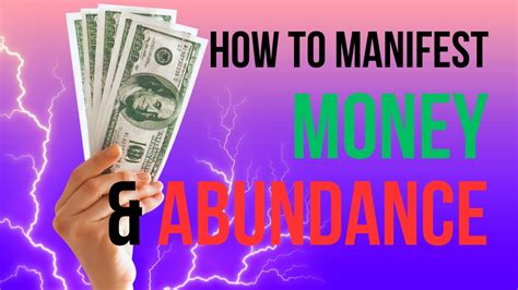 How To Manifest Money And Abundance Youtube