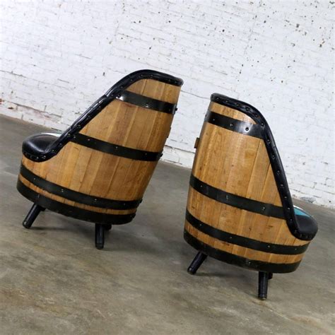 Midcentury Whiskey Barrel Swivel Barrel Chairs by Brothers ...
