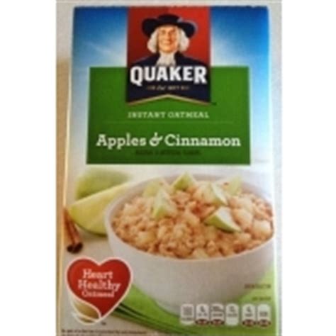 2,000 calories a day is used for general nutrition advice. Quaker Instant Oatmeal, Apples & Cinnamon: Calories ...