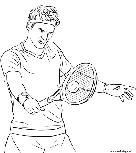 Coloriage Roger Federer Tennis Dessin Tennis Imprimer