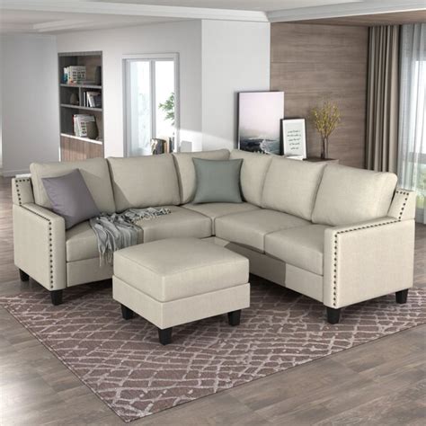 Latitude Run® 2 Piece Sectional Sofa L Shaped Sofa Couch Living Room