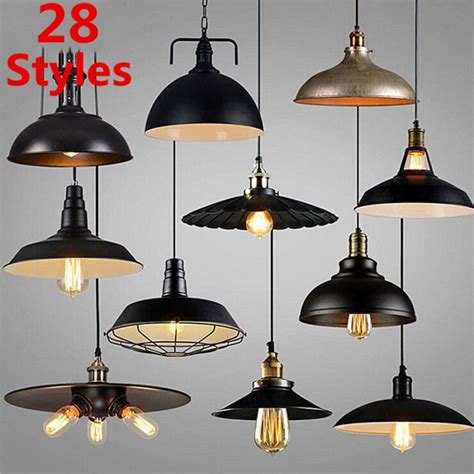 28 Style Vintage Loft Pendant Light Nordic Industrial Metal Bronze Lamp