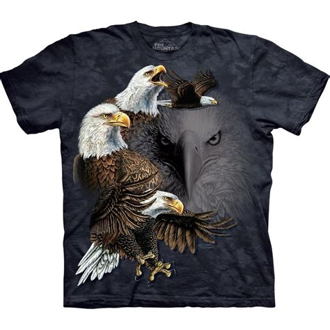 The Mountain Adult Grey Blue 100 Cotton Find 10 Eagles T Shirt New