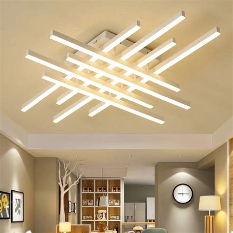 Modern Geometric Metal Dimmable Led Ceiling Lights Lustre Acrylic