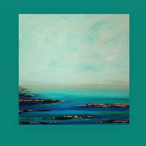 Art And Collectibles Painting Acrylic Abstract Art On Canvas Coastal
