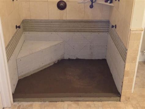 How To Build Concrete Shower Pan For Tile Concrete Shower Concrete