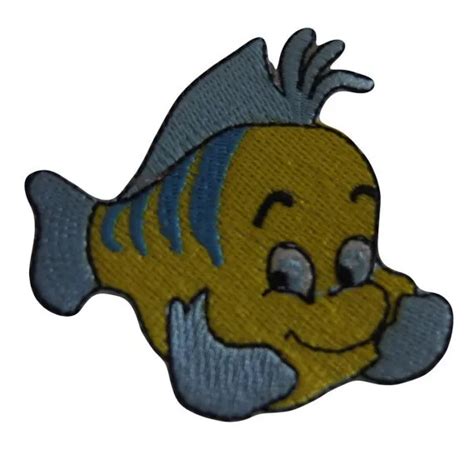 Disneys The Little Mermaid Movie Flounder The Fish Embroidered Patch
