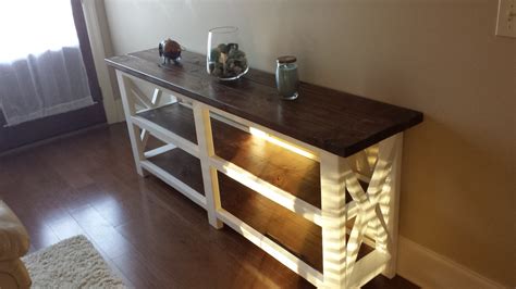 Rustic X Console Table The Beginning Ana White