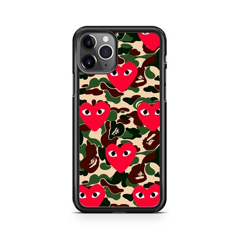 Bape X Comme Des Garcon Camo Iphone 11 Pro Case Caseshunter