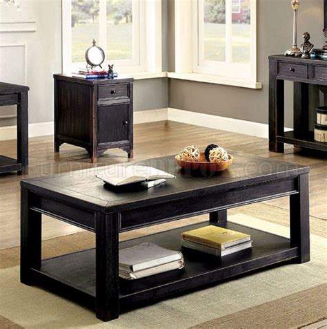 Giantex 3pc stacking nesting coffee end table set living room modern home furniture. Meadow 3Pc Coffee & End Table Set CM4327 in Antique Black