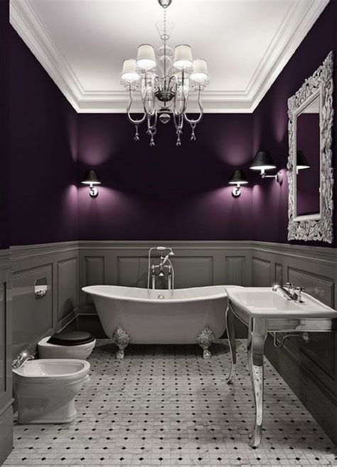 45 Beautiful And Cozy Modern Bathroom Design Ideas Purple Walls