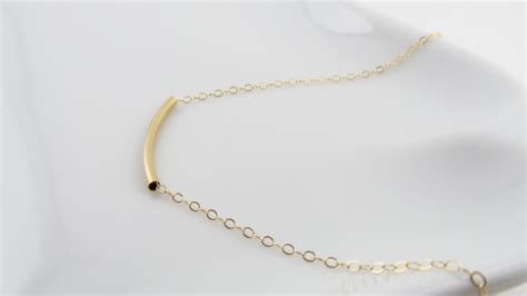 Gold Bar Necklace 14kt Gold Filled Necklace T For Her On Luulla