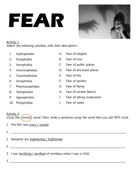 Fear Therapy Worksheets