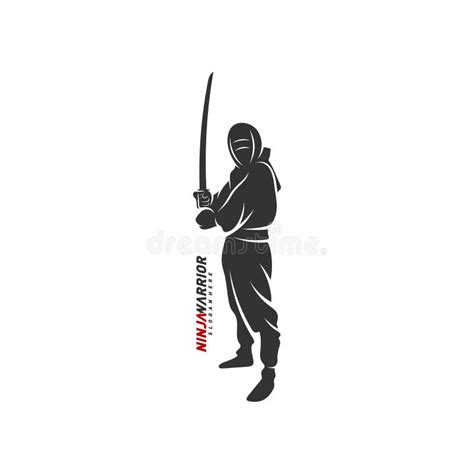 Ninja Warrior Design Vector Illustration Silhouette Of Japanese