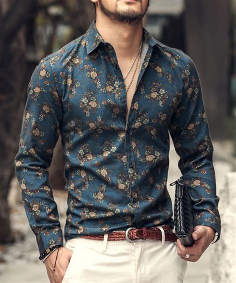 Style up your shirt collection with our striking and diverse range of men's floral, printed, and patterned shirts. Men shirt Floral printing long sleeve shirts men clothes ...