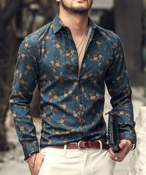 Maybe you would like to learn more about one of these? Homens Floral de impressão camisas manga comprida roupas ...