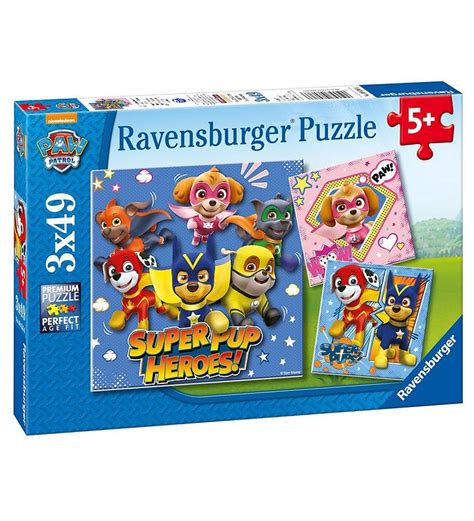Ravensburger Puzzle Game 3x49 Bricks Paw Patrol Super Pups