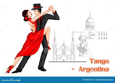 Couple Dancing Argentine Tango Royalty Free Illustration