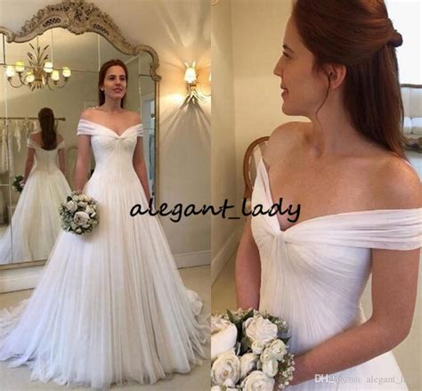 greek grecian goddess wedding dresses 2019 simple design off shoulder fairy tulle sweep train