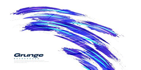 Abstract Blue Brush Background With Halftone Effect Grunge Sport