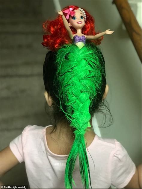 Crazy Hair Day Ideas Little Girl Wears Little Mermaid Hair To School