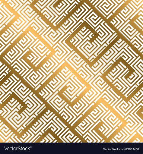 Luxury Gold Asian Meander Style Seamless Pattern Vector Image
