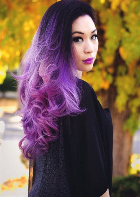Why not try purple hair first？ there's no denying that there's something distinctive about the color purple. 20 Cool Ideas For Lavender Ombre Hair and Purple Ombre