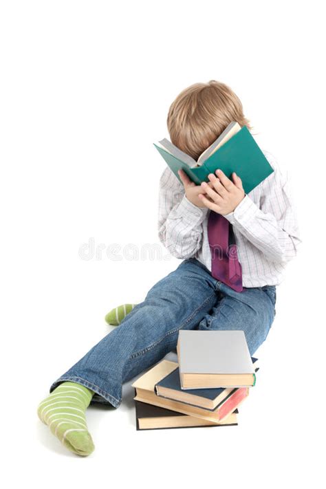 Boy And Books Stock Photo Image Of Human Satisfied 14477304