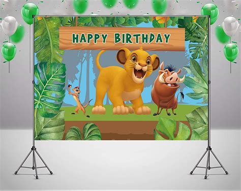 Ruini Cartoon Lion King Themed Backdrop Jungle Safari Boy Birthday