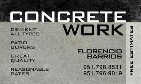 Concrete Work | Business cards, Cards, Personalized items