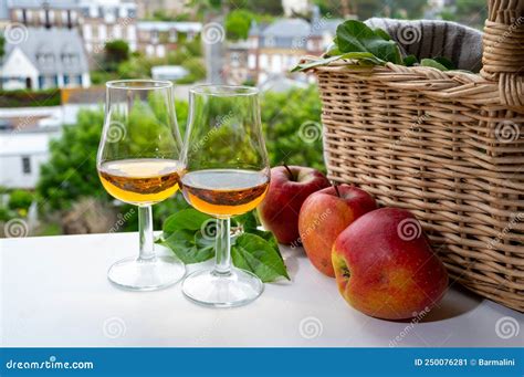 Tasting Of Strong Alcoholic Drink Calvados Made From Apples In Normandy