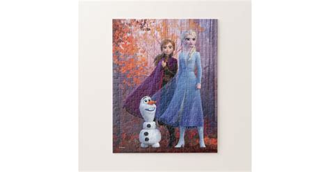 Frozen 2 Anna Elsa And Olaf Jigsaw Puzzle Zazzle