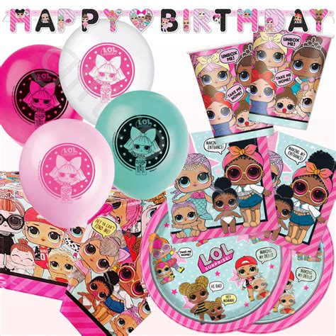 Lol Surprise Party Set Girls Birthday Party Pack Decoration Tableware