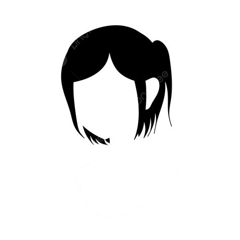 Ponytail White Transparent Black Ponytail Ladies Hairstyle Cartoon
