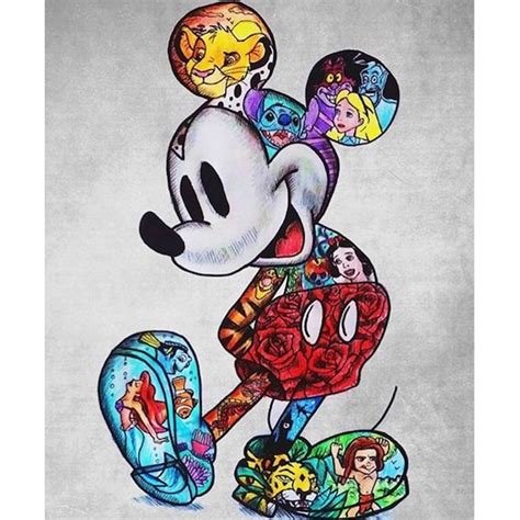 5d Diy Diamond Painting Cartoon Mickey Mouse Diamond Etsy