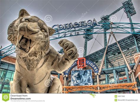 Tiger Outside Comerica Park Detroit Michigan Editorial Photography