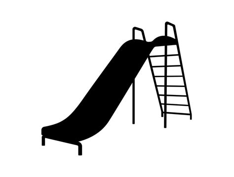 Playground Slide Silhouette Childrens Play Zone Icon Illustration