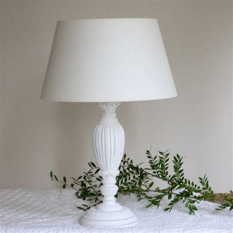 White French Distressed Wooden Table Lamp By Victoria Jill