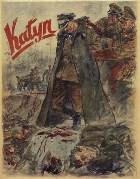 Poland / soviet union 1940 ▶ katyn massacre by soviet nkvd (may 1940) exhumation mass grave (1943). The Katyn massacre (Nazi propaganda post - Artiste inconnu ...