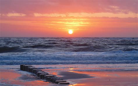landscape, Nature, Sunset, Sea, Waves, Beach, Water, Coast ...